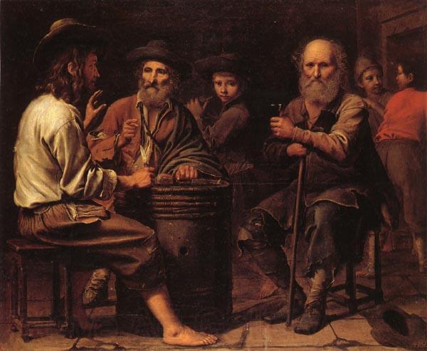 Mathieu le Nain Peasants in a Tavern France oil painting art